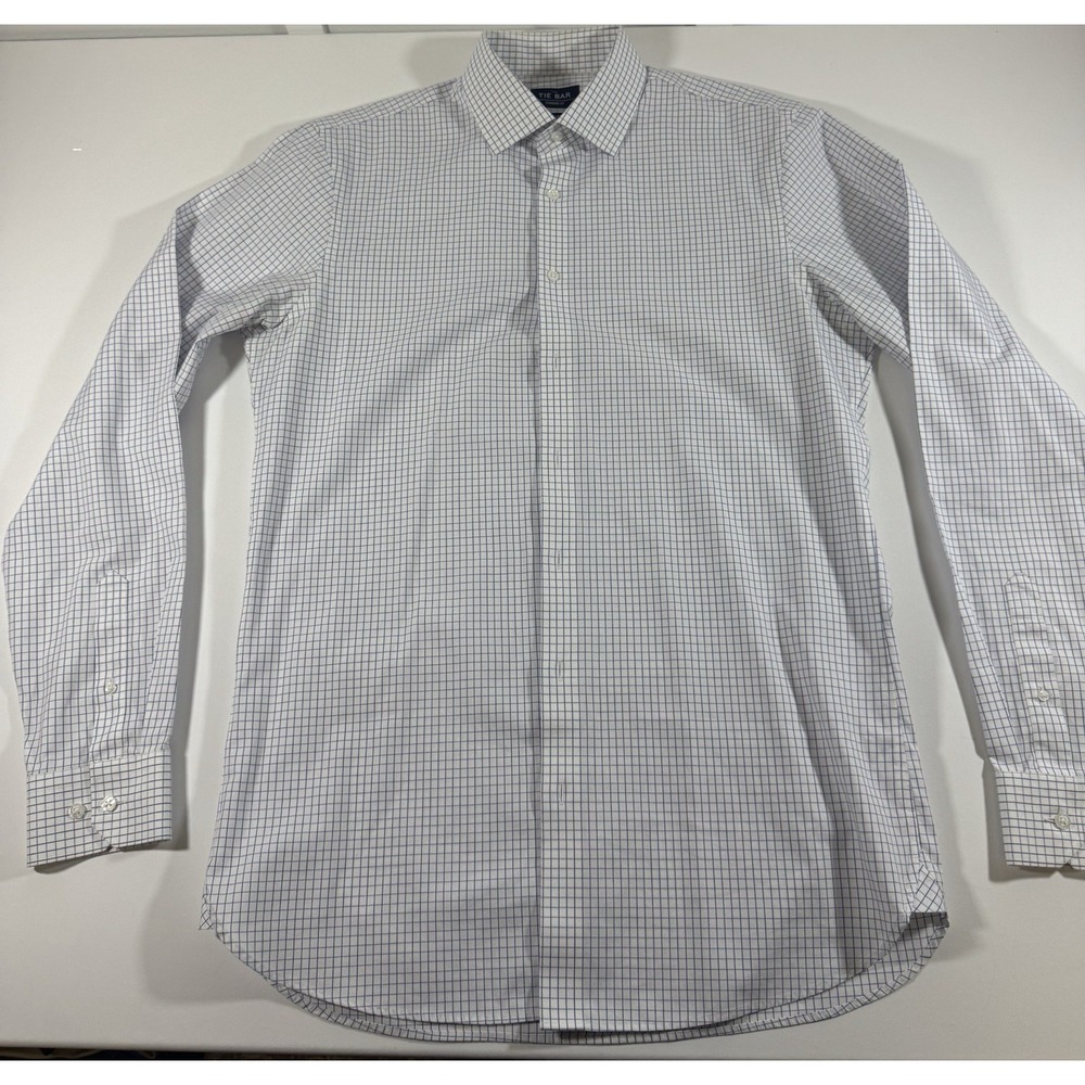 The Tie‎ Bar Men's Non-ieon Standard Fit 16:36/37 Blue/white